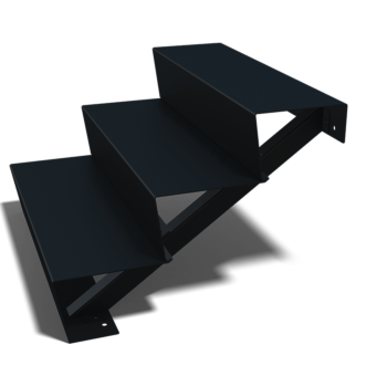 Black steel stairs New York 3-step (width 100 cm)