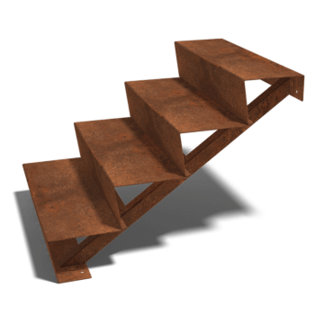 Corten steel stairs New York 4-step (width 120 cm)
