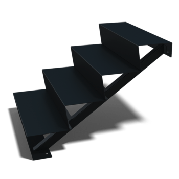 Black steel stairs New York 4-step (width 120 cm)