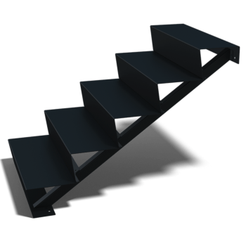 Black steel stairs New York 5-step (width 80 cm)