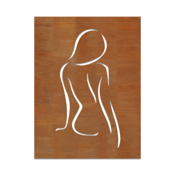 Corten steel wall decor Woman