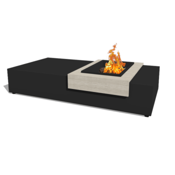 Aluminium fire pit table Erice 160 x 80 x 30 cm