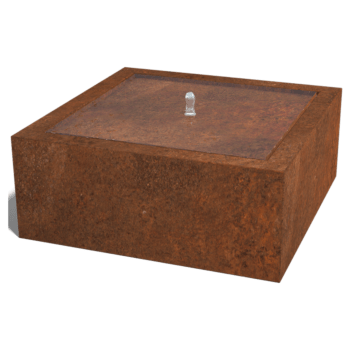 Corten steel water table 100 x 100 x 40 cm