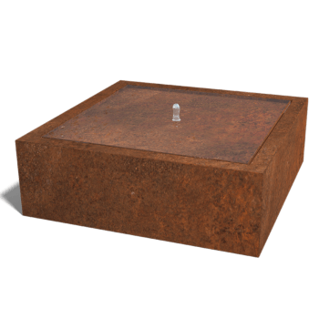 Corten steel water table 120 x 120 x 40 cm