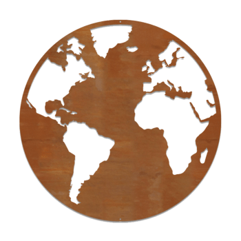 Corten steel wall decor Globe