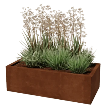 Corten steel planter - Rectangle - 50 x 100 cm