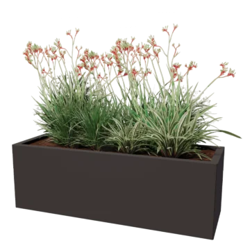 Steel planter - Rectangle - 120 x 40 x 40 cm - Other RAL colour - With bottom plate