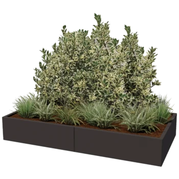 Steel planter XXL - Rectangle - 200 x 100 x 40 cm - Other RAL colour - Without bottom plate