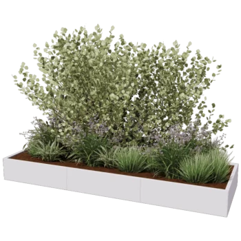 Steel planter XXL - Rectangle - 300 x 100 x 80 cm - Other RAL colour - Without bottom plate