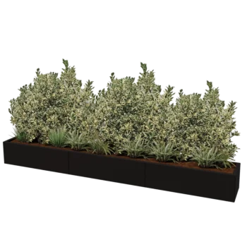 Steel planter XXL - Rectangle - 300 x 40 x 40 cm - Other RAL colour - Without bottom plate