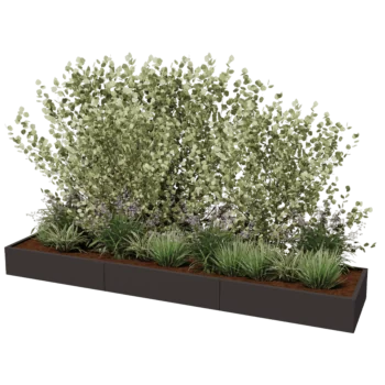 Steel planter XXL - Rectangle - 360 x 80 x 80 cm - Other RAL colour - Without bottom plate