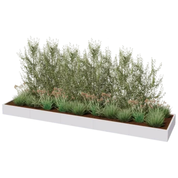 Steel planter XXL - Rectangle - 500 x 120 x 30 cm - RAL9005 matt (white) - Without bottom plate