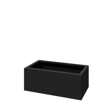 Steel planter - Rectangle - 80 x 40 x 30 cm - RAL9005 matt (black) - With bottom plate