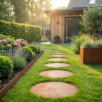 Corten steel stepping stone - Round - 50 cm
