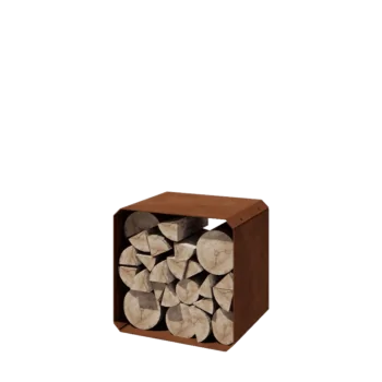 Corten steel log storage - Colorado 1 piece - 40 x 40 x 40 cm