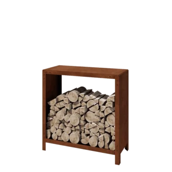 Corten steel log storage - Indiana - 100 x 40 x 100 cm