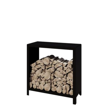 Steel log storage - Indiana - 100 x 40 x 100 cm - RAL9005 matt (black)