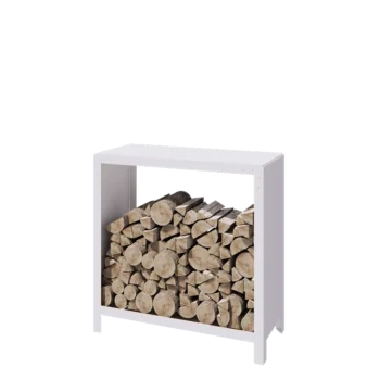 Steel log storage - Indiana - 100 x 40 x 100 cm - RAL9005 matt (white)
