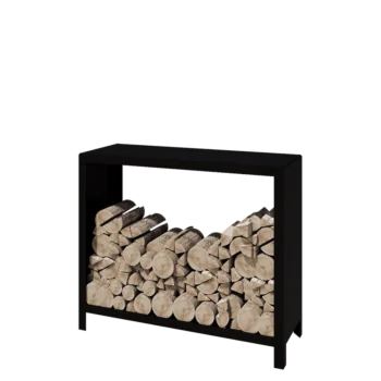 Steel log storage - Indiana - 120 x 40 x 100 cm - RAL9005 matt (black)