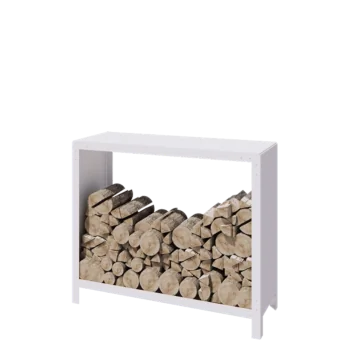 Steel log storage - Indiana - 120 x 40 x 100 cm - RAL9005 matt (white)