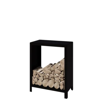 Steel log storage - Indiana - 80 x 40 x 100 cm - RAL9005 matt (black)