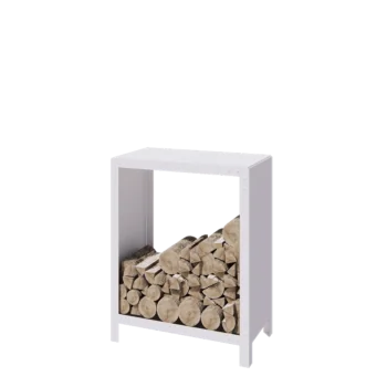 Steel log storage - Indiana - 80 x 40 x 100 cm - RAL9005 matt (white)