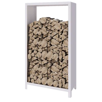 Steel log storage - Indiana - 100 x 40 x 180 cm - RAL9005 matt (white)