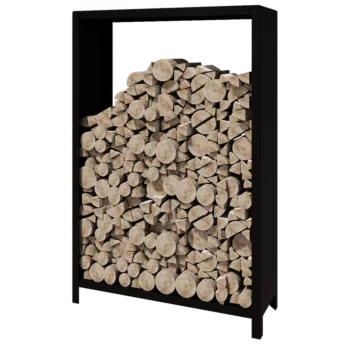 Steel log storage - Indiana - 120 x 40 x 180 cm - RAL9005 matt (black)