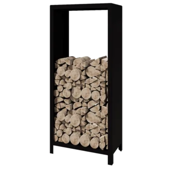 Steel log storage - Indiana - 80 x 40 x 180 cm - RAL9005 matt (black)