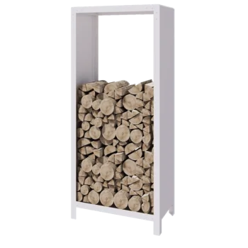 Steel log storage - Indiana - 80 x 40 x 180 cm - RAL9005 matt (white)