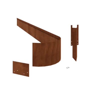 Corten steel lawn border edging - Flattened FLEX - Height 23 cm - Complete set 15 meter