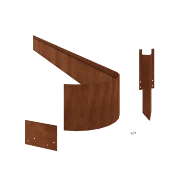 Corten steel lawn border edging - Flattened FLEX - Height 23 cm - Complete set 24 meter