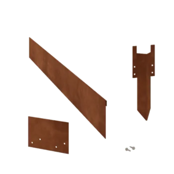 Corten steel lawn border edging - Flattened - Height 13 cm - Complete set 15 meter