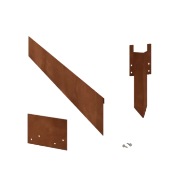 Corten steel lawn border edging - Flattened - Height 13 cm - Complete set 24 meter