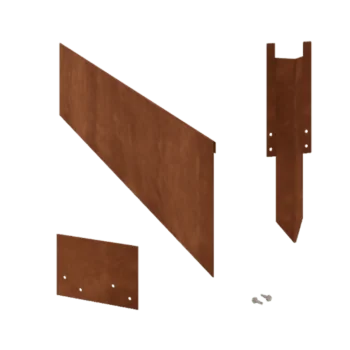 Corten steel lawn border edging - Flattened - Height 23 cm - Complete set 24 meter
