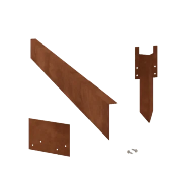 Corten steel lawn border edging - Bent edge - Height 12 cm - Complete set 15 meter