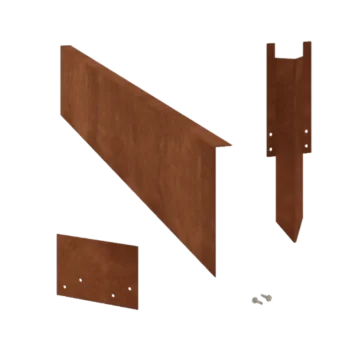 Corten steel lawn border edging - Bent edge - Height 22 cm - Complete set 24 meter