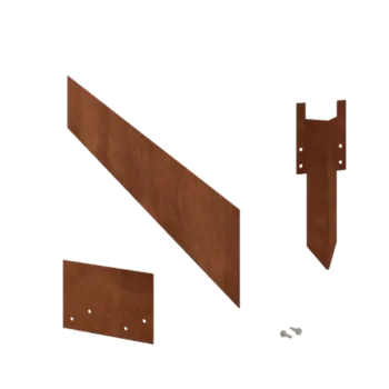 Corten steel lawn border edging - Straight - Height 15 cm - Complete set 15 meter