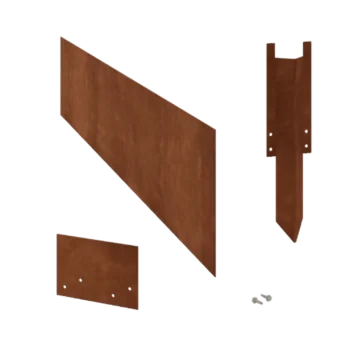 Corten steel lawn border edging - Straight - Height 25 cm - Complete set 15 meter