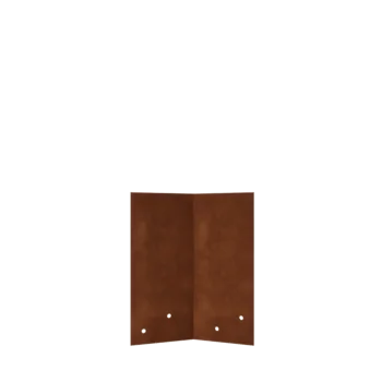 Corten steel joining plate - 45° - Height lawn border edging 22 / 25 cm