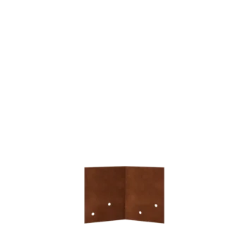 Corten steel joining plate - 45° - Height lawn border edging 12 / 15 cm