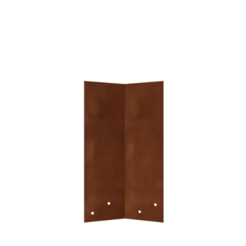 Corten steel joining plate - 45° - Height lawn border edging 34 / 37,5 cm