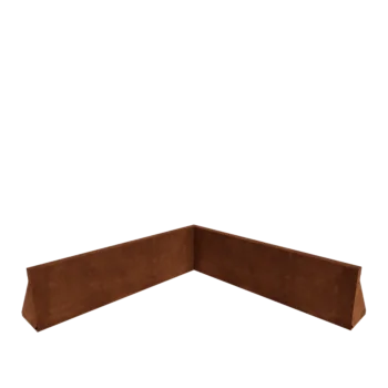 Corten steel retaining wall - Inner corner - 100 x 100 x 30 cm