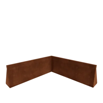 Corten steel retaining wall - Inner corner - 100 x 100 x 40 cm