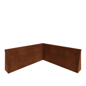 Corten steel retaining wall - Inner corner - 100 x 100 x 50 cm