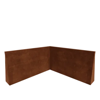 Corten steel retaining wall - Inner corner - 100 x 100 x 60 cm
