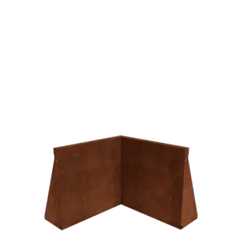 Corten steel retaining wall - Inner corner - 50 x 50 x 50 cm