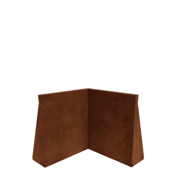 Corten steel retaining wall - Inner corner - 50 x 50 x 60 cm
