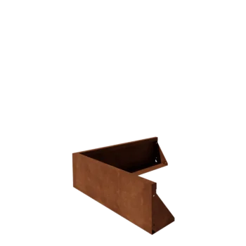 Corten steel retaining wall - Outer corner - 100 x 100 x 30 cm