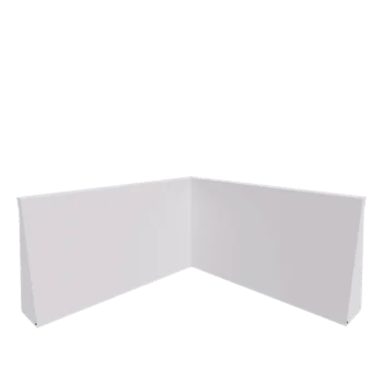 Steel retaining wall - Inner corner - 100 x 100 x 60 cm - RAL9005 matt (white)